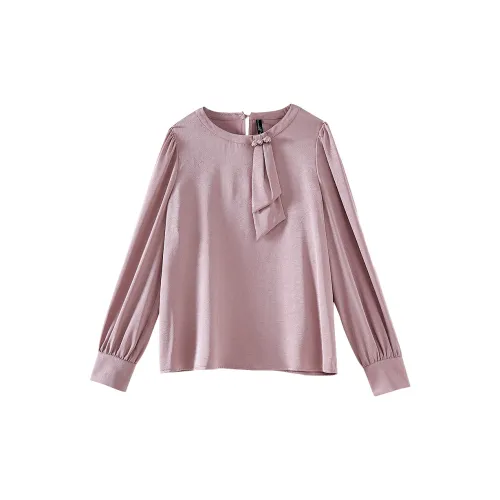 OUNIXUE Chiffon Shirts Women's Pink