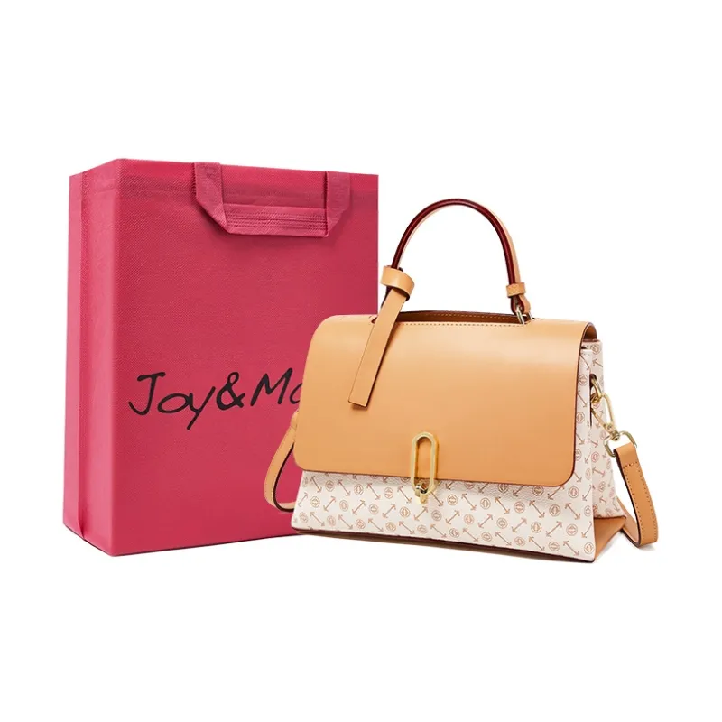 Joy&Mario PVC Large Capacity Practical Lightweight Casual Medium Size Women's Coffee/Ecru/Matcha-3
