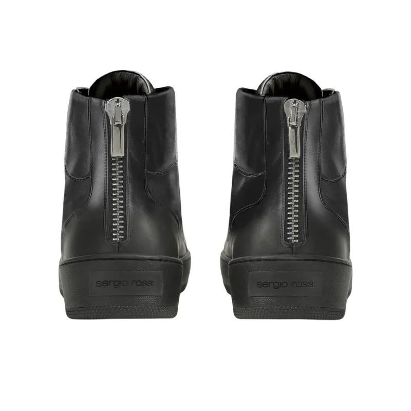 SERGIO ROSSI Sr1 Addict High-Top Skateboard Shoes Men Black-4