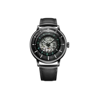 Fiyta Extreme Series WGA868003.BBB Automatic Mechanical Movement Cow Leather Strap Watch Men's Watches Cut Out Dial