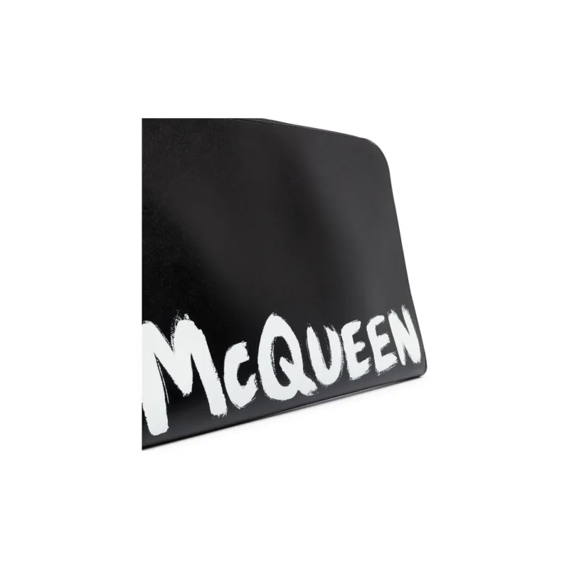 Alexander McQueen Smooth Leather Clutch Regular Men's Black-7