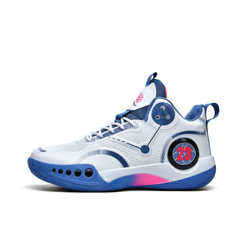 TONYBEAR Cushioned Wear-Resistant Water-Resistant Slip-Resistant Vintage High-Top Basketball Shoes Men's-0