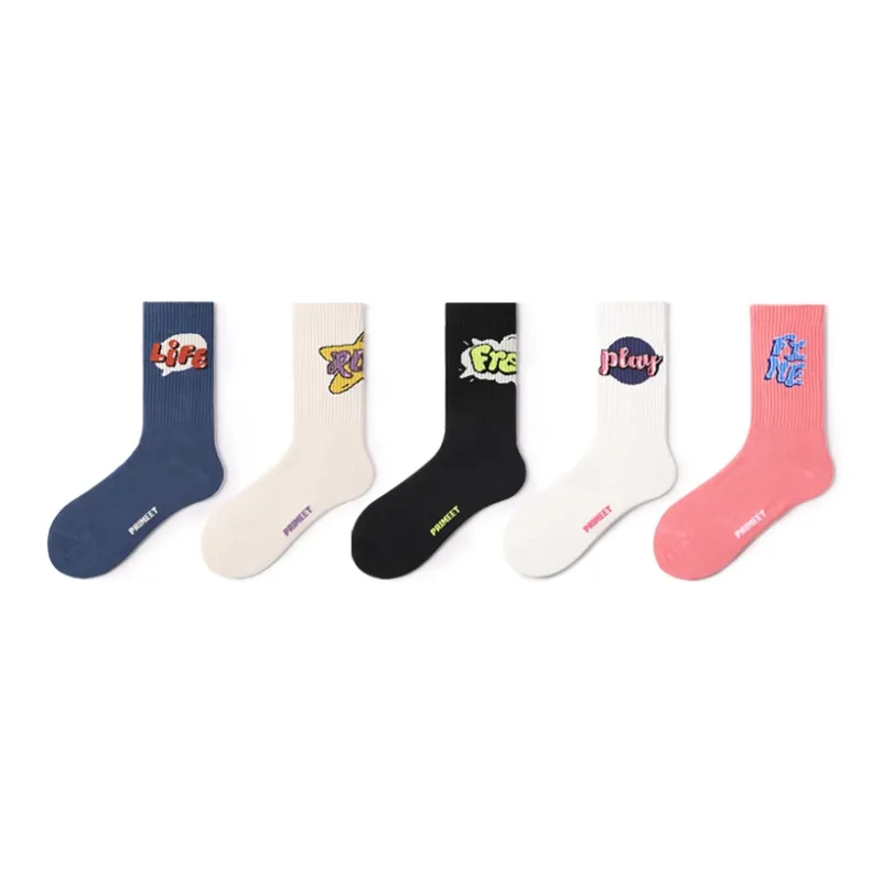 Primeet Mid Calf Socks Fall Unisex 5 Pack-36