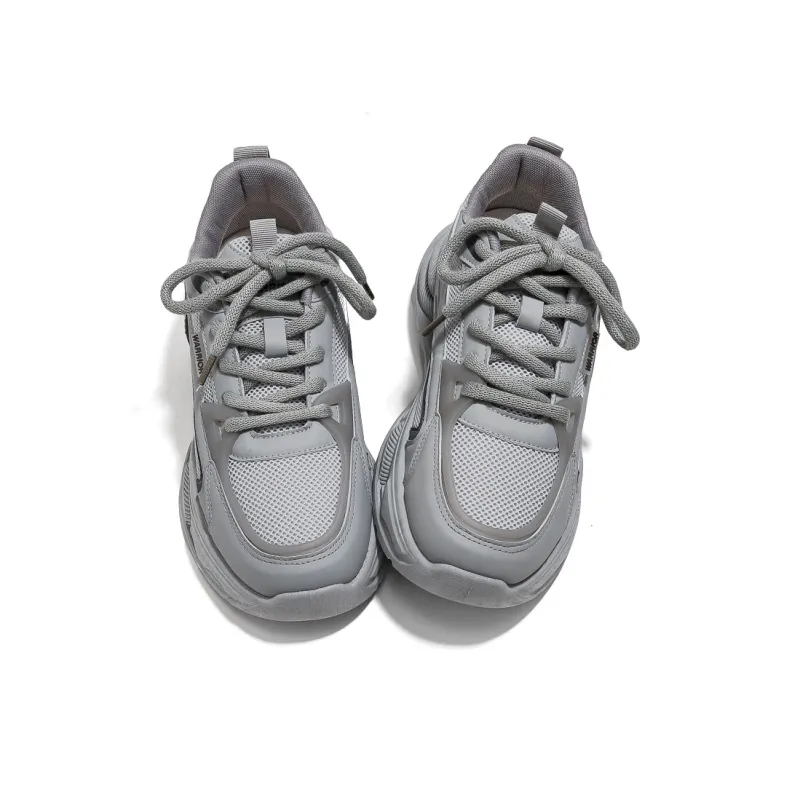 Warrior Low Top Chunky Sneakers Men's Gray Black-1