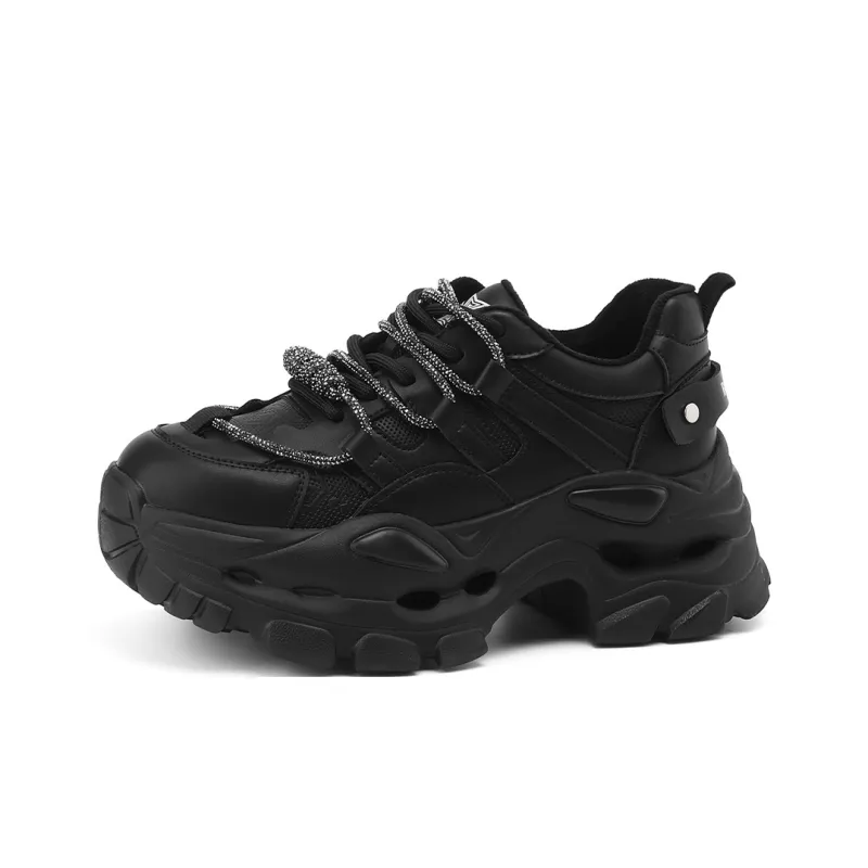 BOERDIQI Warm Height Increasing Lightweight Breathable Low Top Chunky Sneakers Women's-1