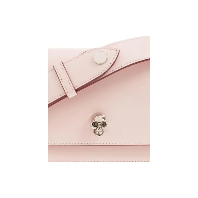 Alexander McQueen Skull Calfskin Handbag Shoulder Bag Small Size Women's Pink-8
