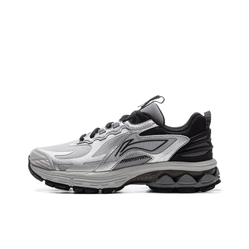 LiNing Fuyao 2.0 Trail Anti-Slip Wear-Resistant Low-Top Casual Running Shoes Women's Gray Silver-0