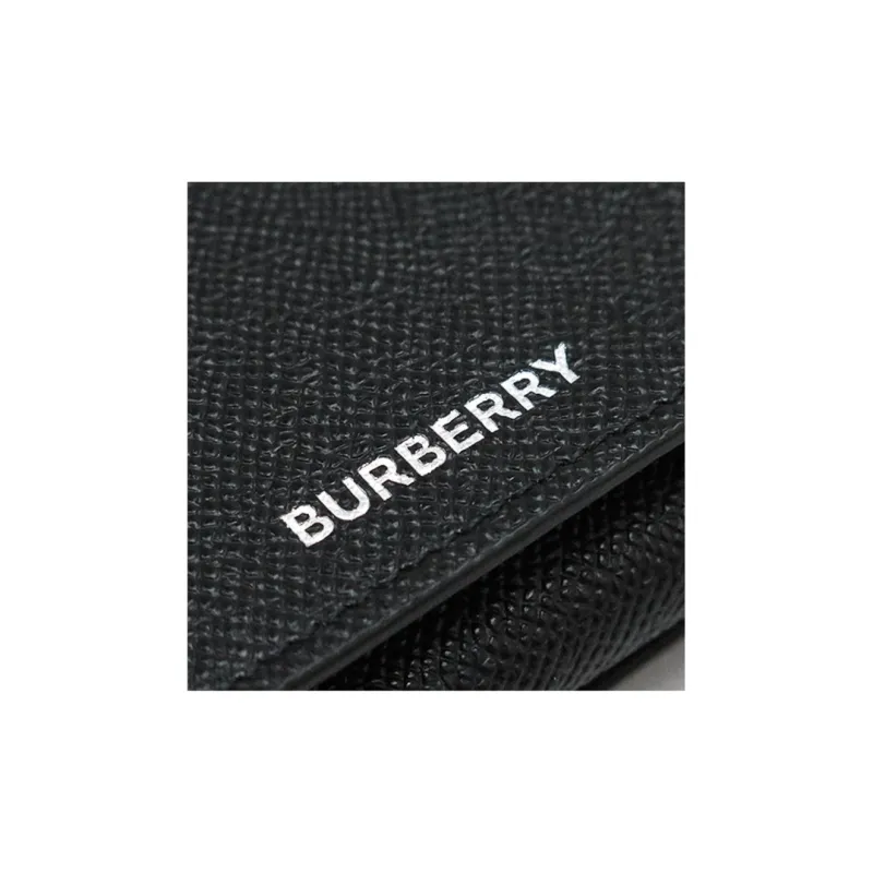 Burberry Grain Leather Wallet Men's Black-8
