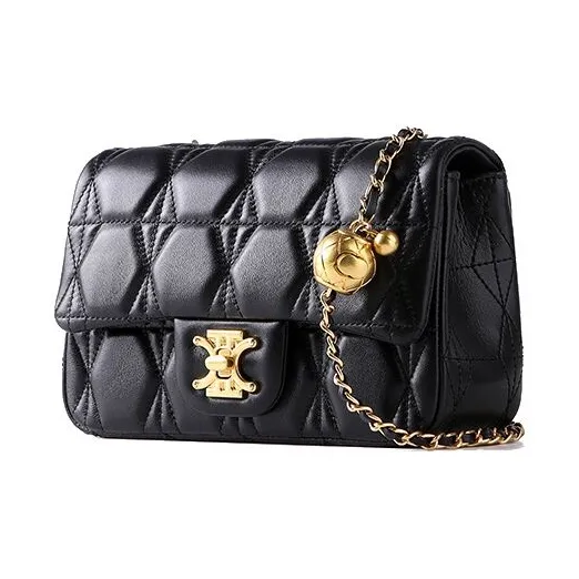 Clannad Sheepskin Crossbody Bags Shoulder Bags Small Size Women's Black-1
