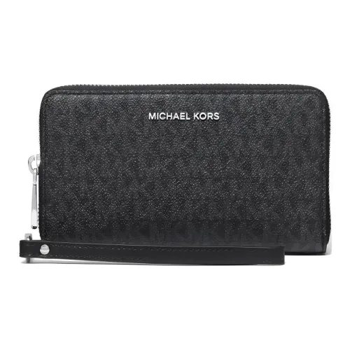 MICHAEL KORS Jet Set Canvas Detail Wallets Clutches Large Size Women's Black