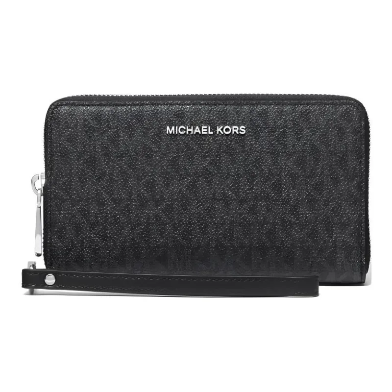 MICHAEL KORS Jet Set Canvas Detail Wallets Clutches Large Size Women's Black-0