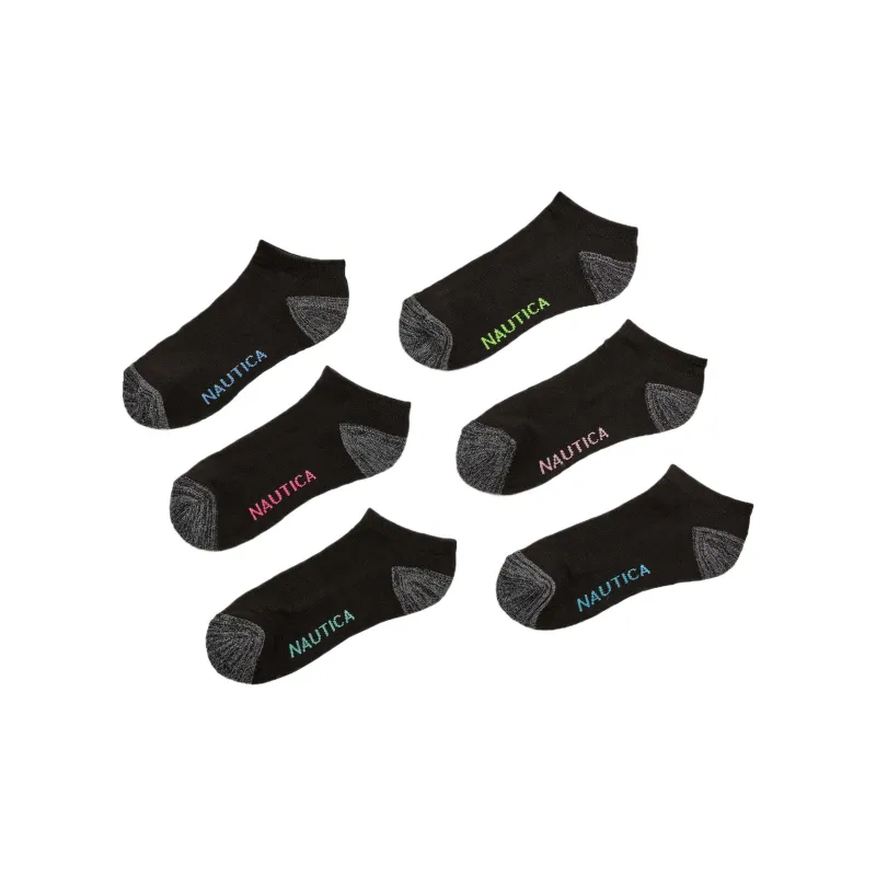 NAUTICA Ankle Socks Unisex 6 Pack Black-0