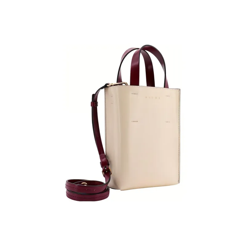 MARNI Cow Leather Tote Bag Shopping Bag Shoulder Bag Crossbody Bag Handbag Extra Mini Women's Beige/Green-1