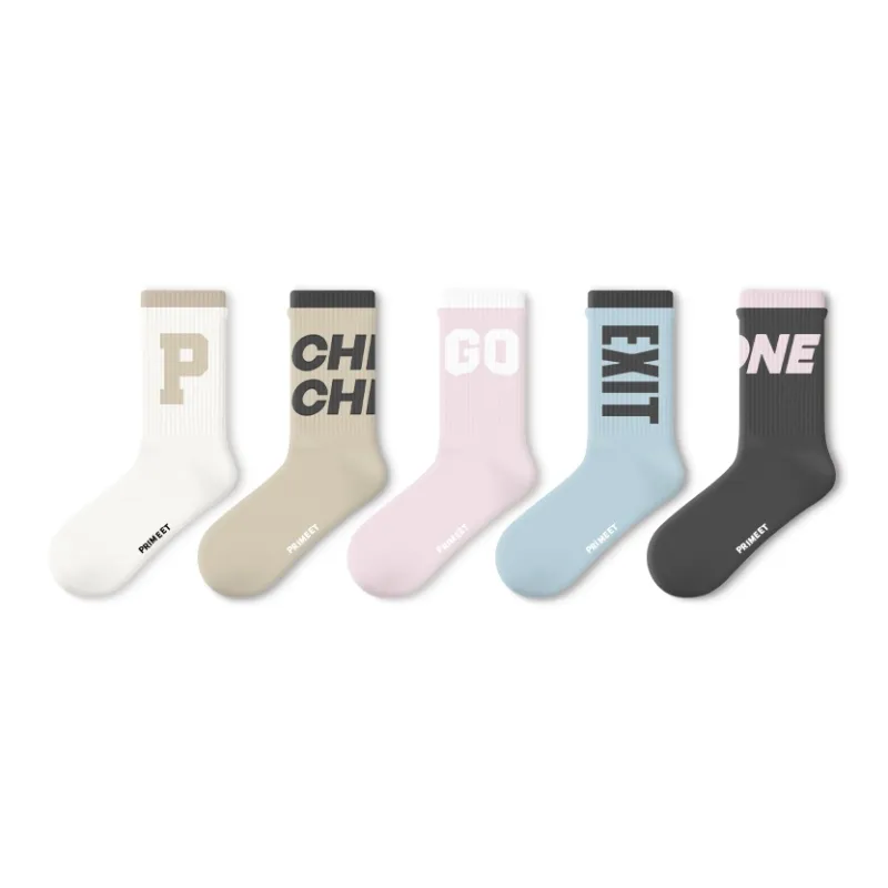 Primeet Mid Calf Socks Fall Unisex 5 Pack-30