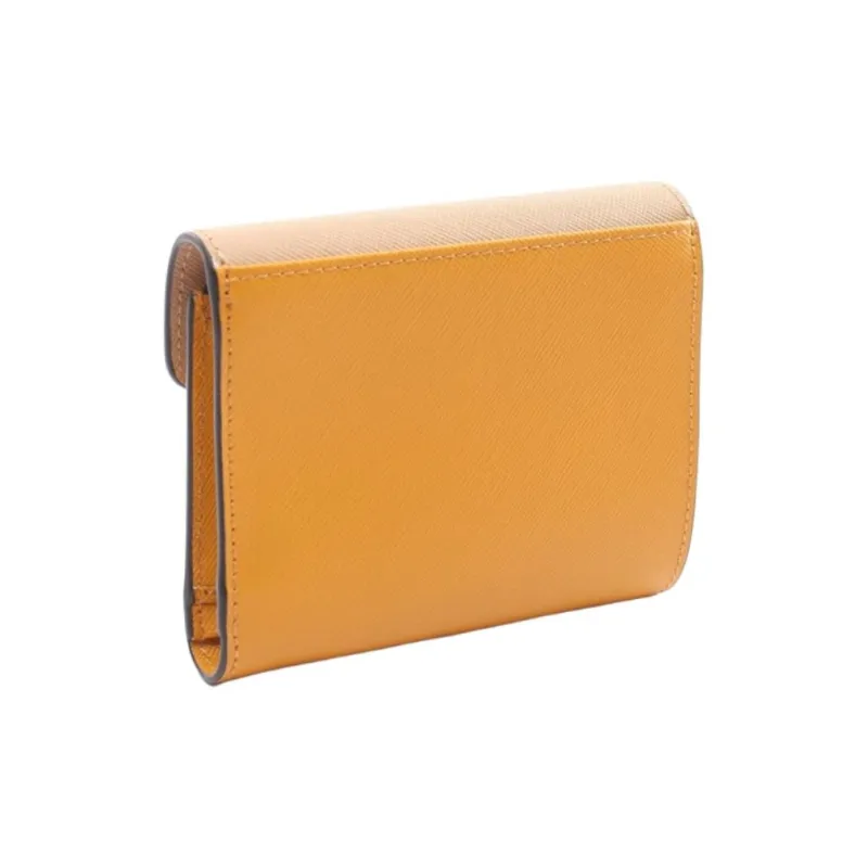 MARNI Cow Leather Wallet Women's Orange/Purple/Beige-1