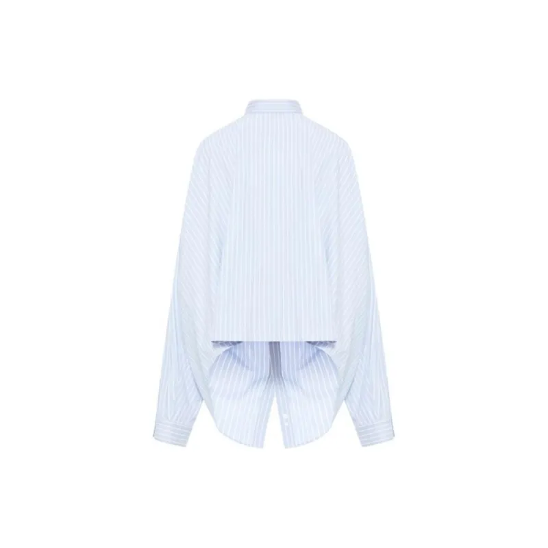 Balenciaga Asymmetric Shirt 'Sky Blue/White'-1