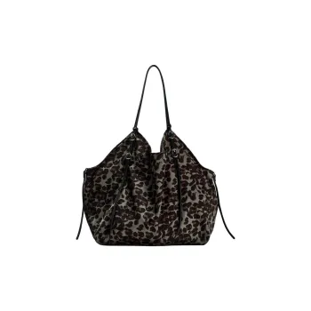 ZARA Satin Tote Bag, Shopping Bag, Shoulder Bag, Handbag Women's Leopard Print