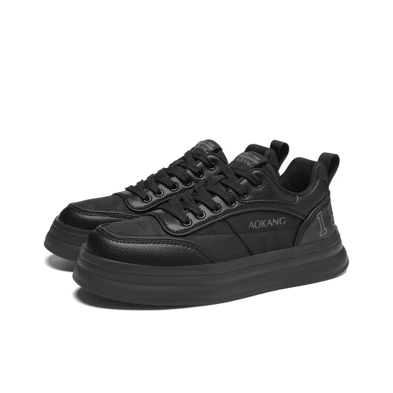 AOKANG Trendy Play Series Anti-Slip And Wear-Resistant Height Increasing Low-Top Skateboard Shoes Men White-13