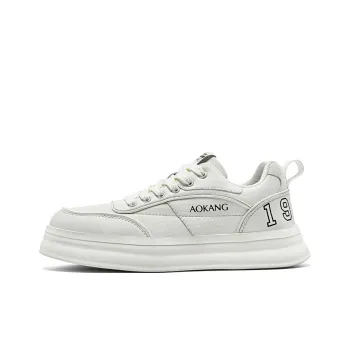 AOKANG Trendy Play Series Anti Slip And Wear Resistant Height Increasing Low Top Skateboard Shoes Men White