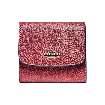COACH Wallet Cross-Stitch Leather Card Holder Wallet Women's True Red