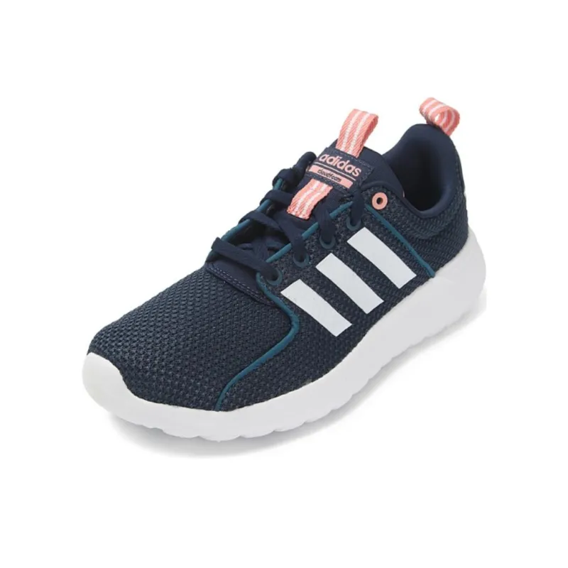 Adidas Lite Racer Anti Slip Wear Resistant Low Top Casual Shoes Women's Blue Pink-1