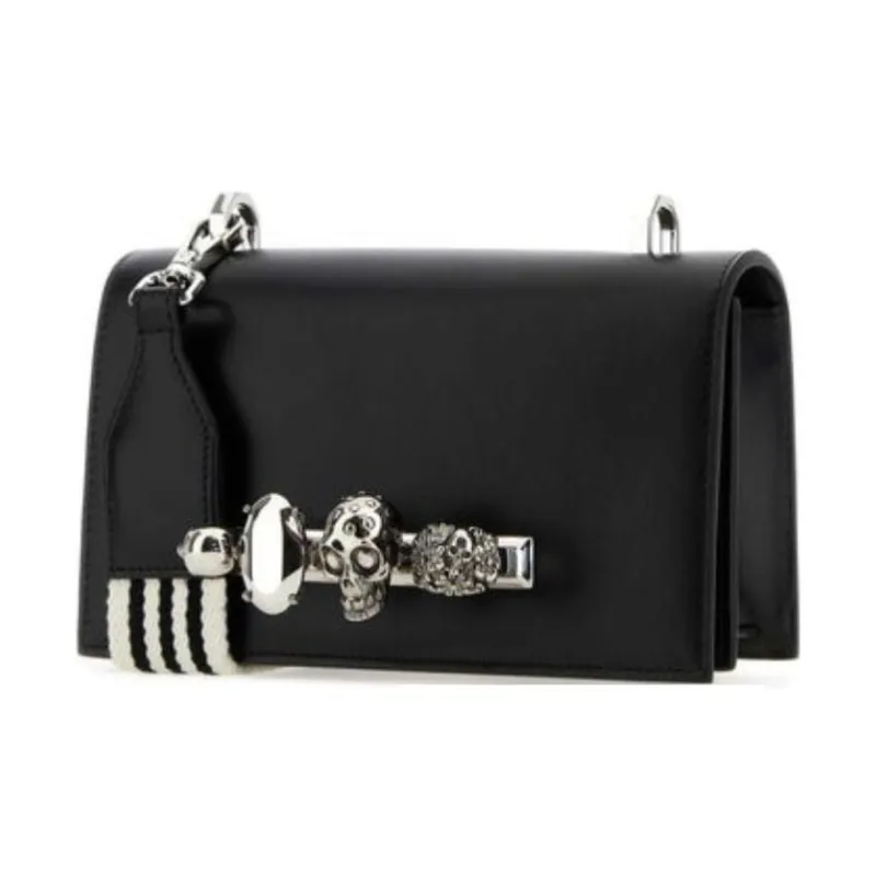 Alexander McQueen Cow Leather Shoulder Bag Crossbody Bag Men's Black-3