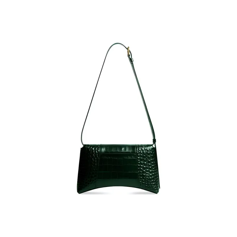 Balenciaga Downtown Crocodile-Embossed Calfskin Handbag Shoulder Bag Crossbody Bag Extra Small Women's Green-3