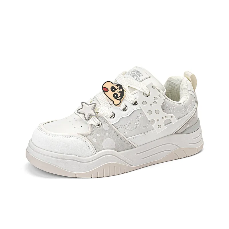 Crayon Shinchan Wear resistant, Lightweight, Breathable, And Non slip. Low Top Skateboard Shoes Unisex Vanilla Ecru Box-2
