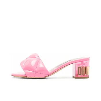 MOSCHINO Abrasion Resistant Slide Slippers 6cm Women's Pink