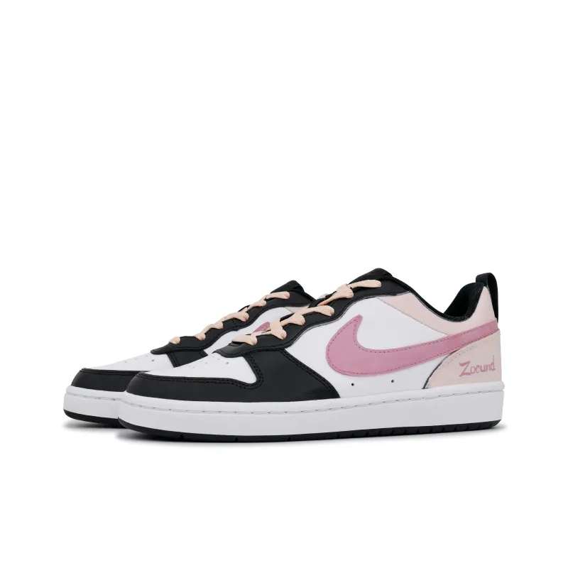 Nike Court Borough 2 Non-slip Lightweight Low-Top Skateboard Shoes GS Pink-2