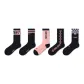 American Black Pink Crew Socks K Set-5 Pack