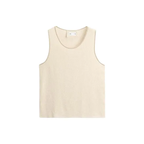 ZARA Tank Tops Men Beige