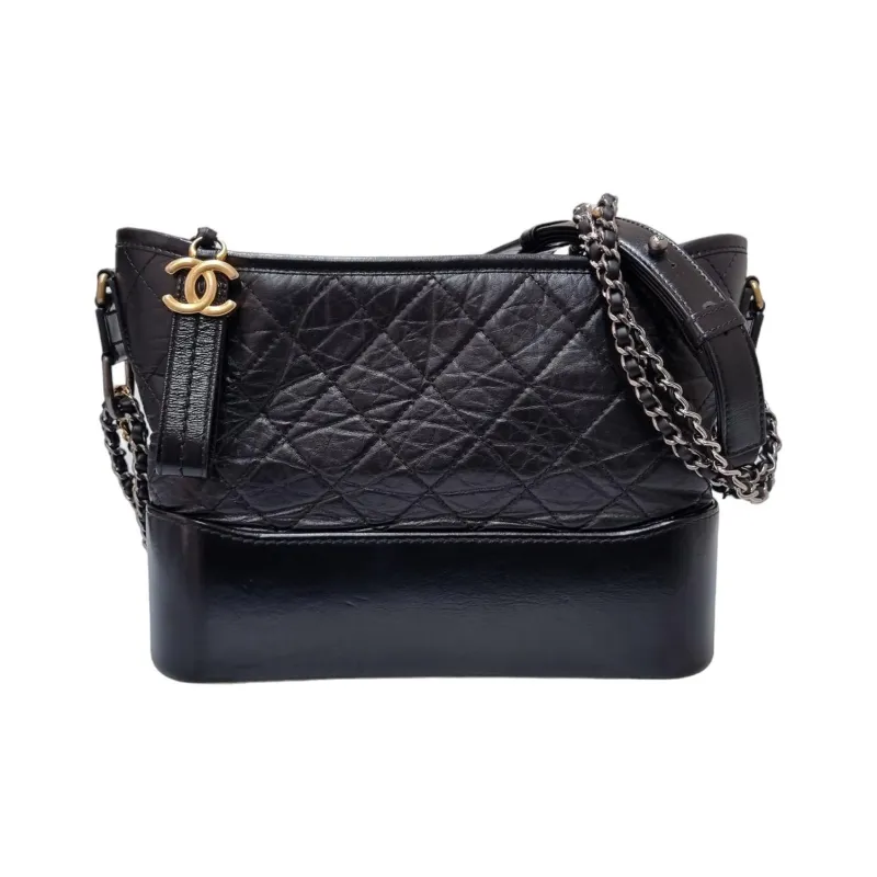 CHANEL Gabrielle Calfskin Handbag, Shoulder Bag, Crossbody Bag Women's Black-0