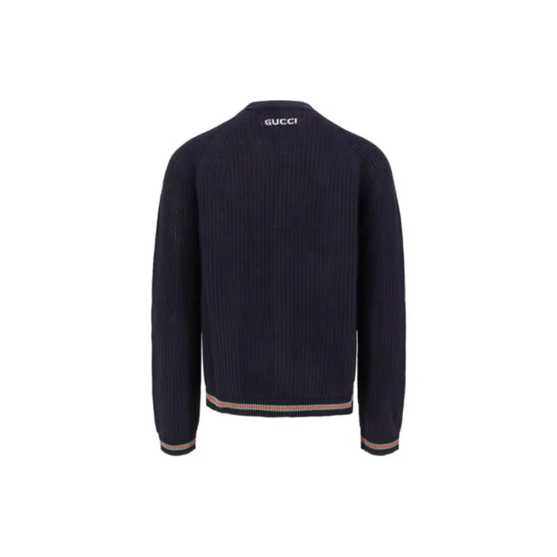 GUCCI Logo Embroidered Button Up Cardigan-2