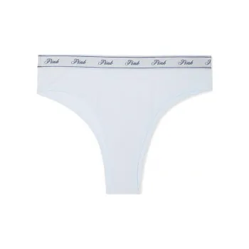 Victoria's Secret PINK Logo Cotton Brazilian Panty / Hydrangea Blue Underpants Women's 1 Pack Blue