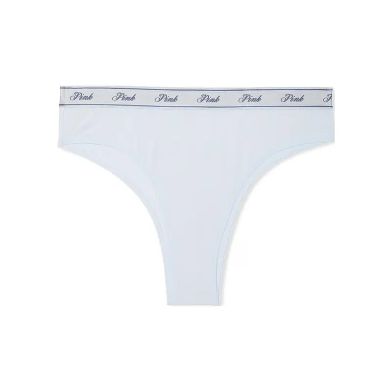 Victoria's Secret PINK Logo Cotton Brazilian Panty / Hydrangea Blue Underpants Women's 1 Pack Blue-0