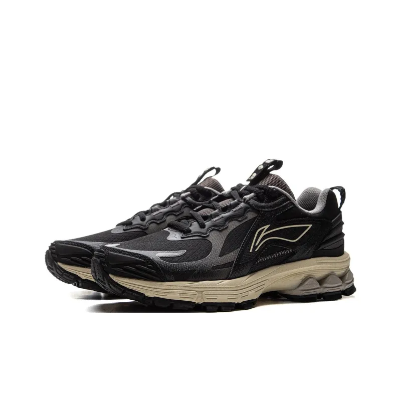 LiNing Fuyao 2.0 Trail Anti Slip Wear Resistant Low Top Casual Running Shoes Women's Black Gray-2