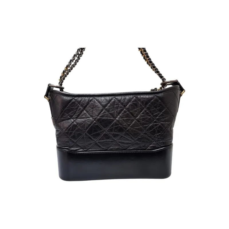 CHANEL Gabrielle Calfskin Handbag, Shoulder Bag, Crossbody Bag Women's Black-5