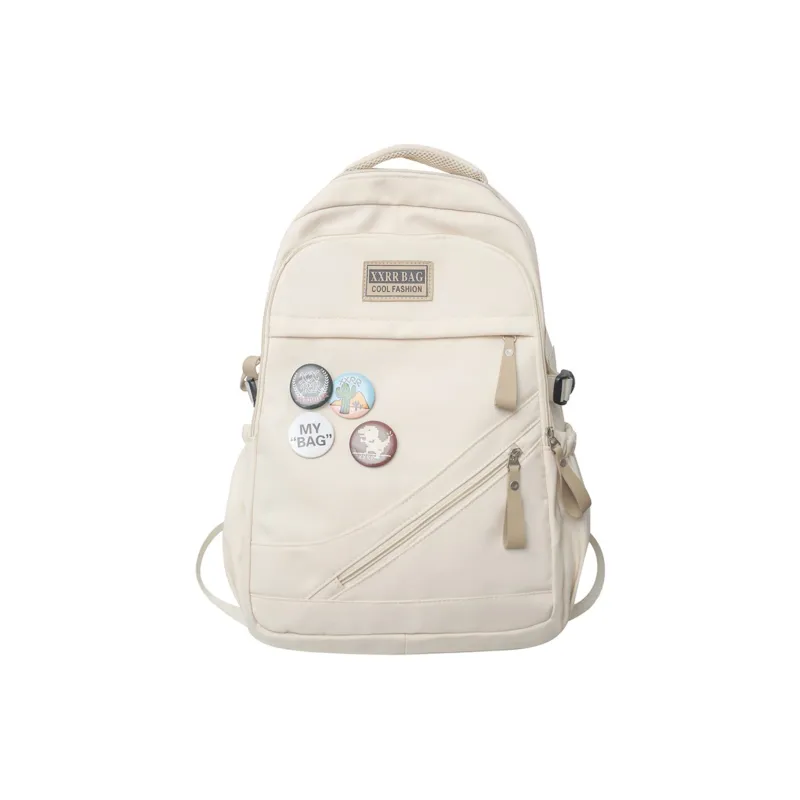 TAKI Nylon Large Capacity Commute Versatile Students Backpack Medium Size Unisex Black/White/Blue/Red/Khaki-3