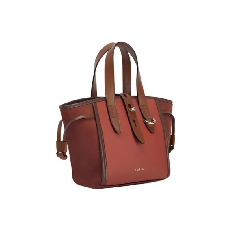 Furla Net Collection Cow Leather Basket Bag Tote Bag Shopping Bag One Shoulder Handbag Mini Women's Hazelnut Multicolor-1