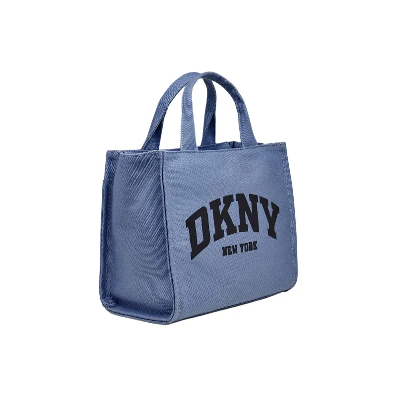 DKNY 100% Cotton Tote Bag Shopping Bag Shoulder Bag Crossbody Bag Handbag Medium Size Women's Blue-1
