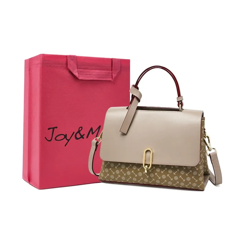 Joy&Mario PVC Large Capacity Practical Lightweight Casual Medium Size Women's Coffee/Ecru/Matcha-6