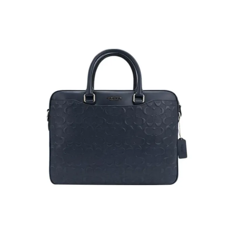 COACH Beckett Cow Leather Briefcase, Handbag Large Size Men's Marine Blue-0