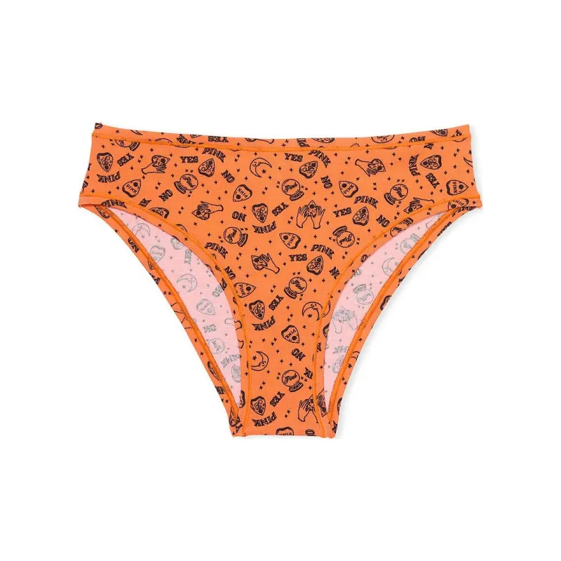 Victoria's Secret PINK Cotton Cheeky Panty / Half Baked Halloween Print Underpants Women's 1 Pack Orange-0