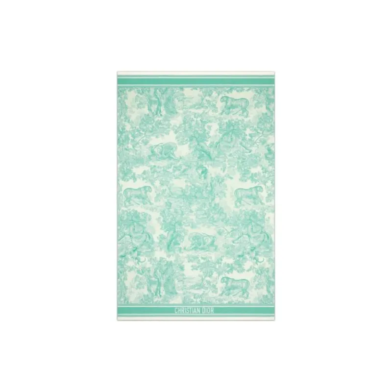 DIOR Cotton Knit Scarves Women's Green-0