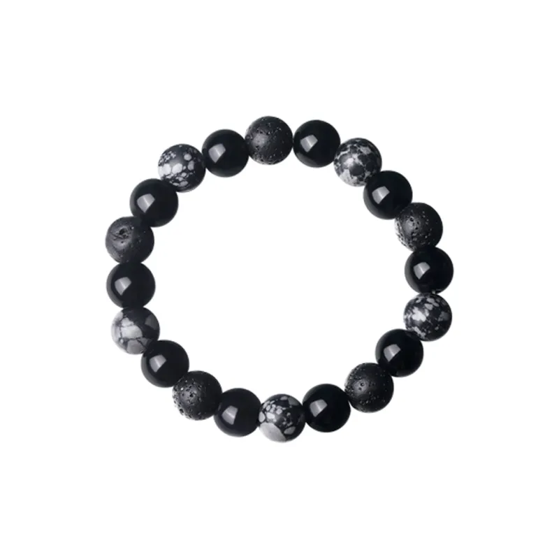 BYG Volcanic Stone Snowflake Agate Bracelets Unisex-3