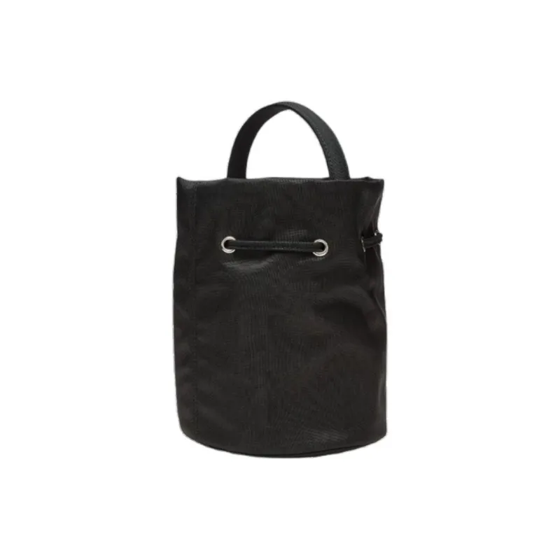 Balenciaga Wheel Shell Drawstring Bucket Bag Xs Black/White-8