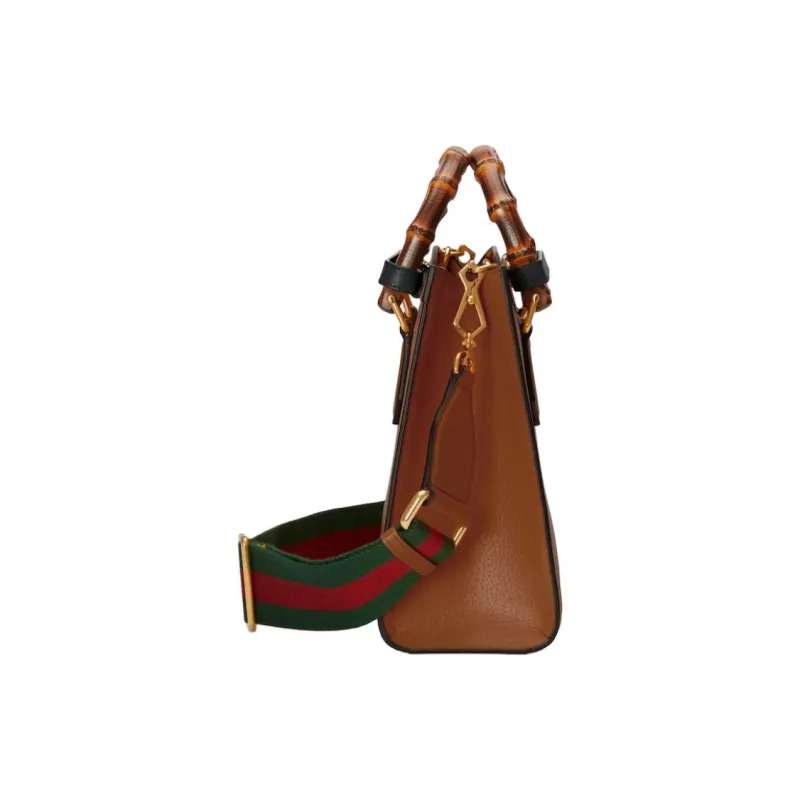 GUCCI Diana Copper Leather Shoulder Bag Crossbody Bag Handbag Small Size Women's Brown-4