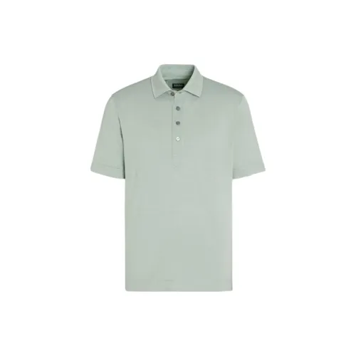 Ermenegildo Zegna Polo Shirts Men Gray Green