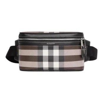 Burberry Cube Leather Cubic Bag Sling Bag Crossbody Bag Fanny Pack Unisex Dark Umber/Gray/Black